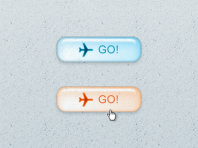 Glassy Button for Travel Website button glass go plane travel ui
