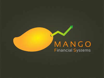 Mango Financial Systems Logo branding chart design finance fintech fruit logo mango orange