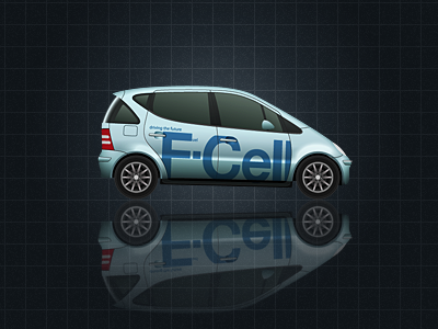 Vector Hydrogen Fuel Cell Car (Work in Progress) automobile car fuel cell future futuristic hydrogen car illustration illustrator mercedes realistic vector wheel