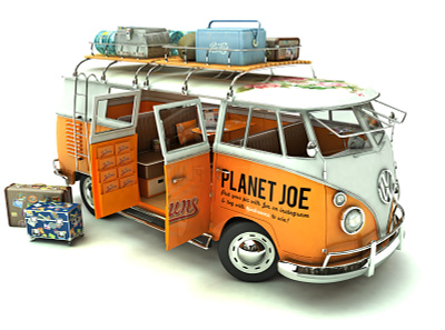 Planet Joe Van 3d 3d modelling 3ds max branding design graphic design illustration