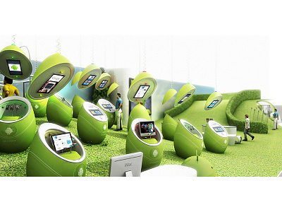 Google / Android Exhibition Stand 3d 3d modelling 3ds max graphic design illustration