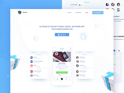 Gift Giving Project Landing Page clean gift ios app landing page minimalistic product page promo startup ui user interface web app zajno