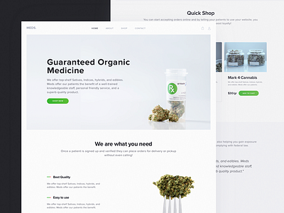 E-commerce Website for Cannabis Software Provider cannabis dispensary e commerce landing marijuana medical software theme ui ux weed zajno