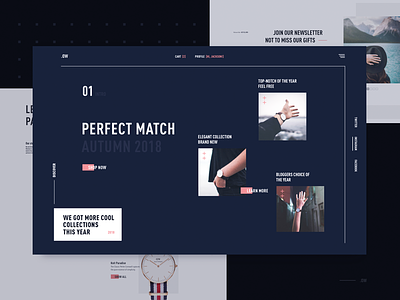 Homepage Design for E-Commerce Website black and white clean ecommence elegant minimal oneunite product store ui ux watch web design