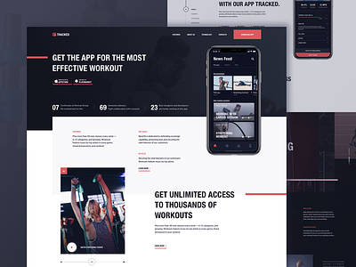 Homepage for a training app company one unity promo team training ui ux webdesign website workout