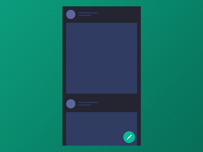 Floating button animation android app design flat interaction material motion ui