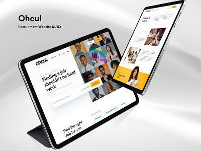 Ohcul - Job Finder Website UI/UX app design india mangalore mobile nihal.graphics nihalgraphics ui ux website www.nihalgraphics.com
