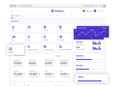 Fusion - ERP Web App app design fusion erp nihal.graphics nihalgraphics ui ux web app