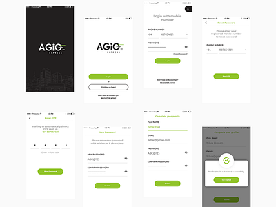 Agio - Onboarding & Sign in