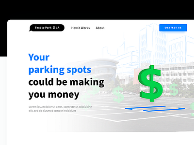 Text 2 Park - Landing Page Design bike parking car parking parking parking app parking website public parking text 2 park text message parking text to park valet parking