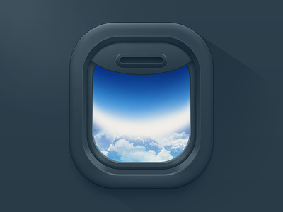 Airplane window black air airplane android blue flat icon interface ios ipad iphone plane ui