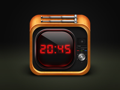 Icon Tv red clock