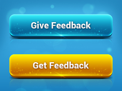 Button's blue button feedback interface ui yellow