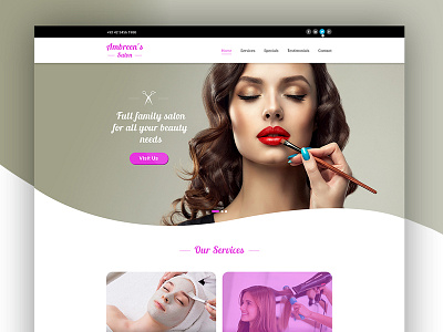Saloon Website Design creative design photoshop ui user interface ux ux ui website design
