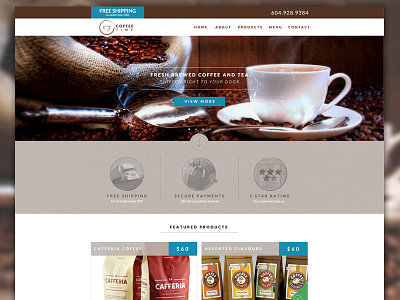 Online Coffee Shop Template clean design e commerce web