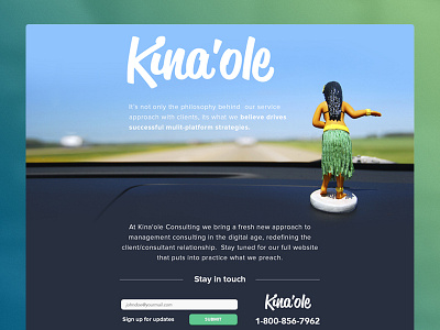 Kina Ole Splash page colorful homepage layout minimal minimalist splash website