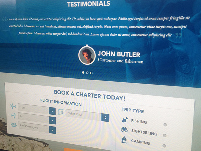 Testimonial and Booking form clean colorful flat form testimonial web design website