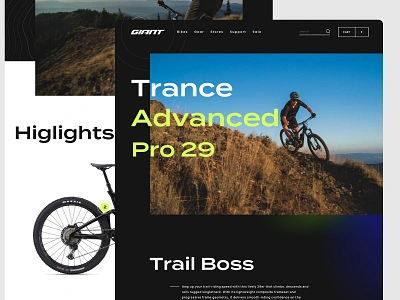 Giant Trance Product Page bicycles branding grid mountain bike product ui web web design website