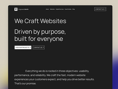 Forge and Smith Experiment agency branding brutalism clean design grid homepage portfolio web web design website