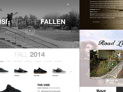 Fallen Footwear Redesign Concept skateboarding web design website