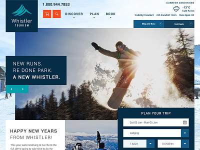 Whistler Tourism Re Design Concept design grid web web design
