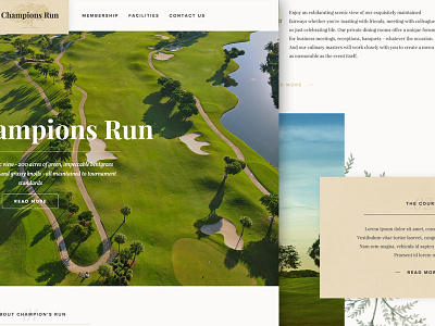 Champions Run Golf Club clean grid layout web design