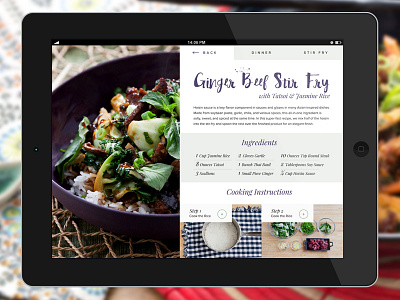 Recipe App app clean food grid web design website