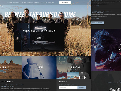 Between The Buried and Me Homepage Redesign art artist black dark design grid metal music portfolio web design website