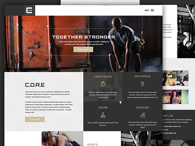 CORE fitness homepage black crossfit dark design grid gym sports training web design website workout