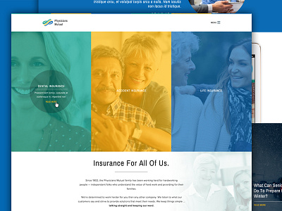 Physicians Mutual Homepage concept corporate website grid texture web web design website white space