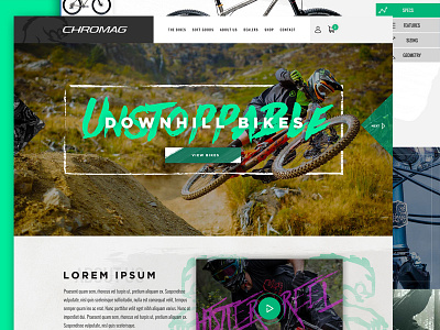 Chromag Website Concept bike design homepage outdoors texture web web design