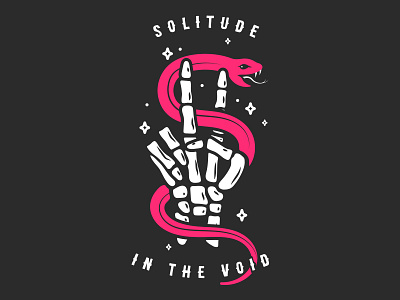 Solitude in the Void logo clothing hand drawn hand logo illustration logo occult shirt skeleton logo snake
