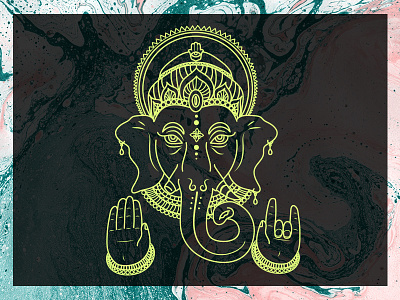 Ganesh Illustration apparel clean drawing ganesh gothic illustration occult simple t shirt