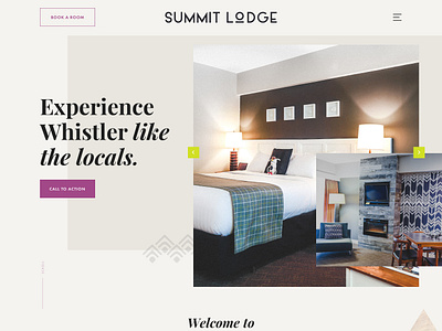 Summit Lodge Hotel Homepage clean design grid homepage hotel travel web design website