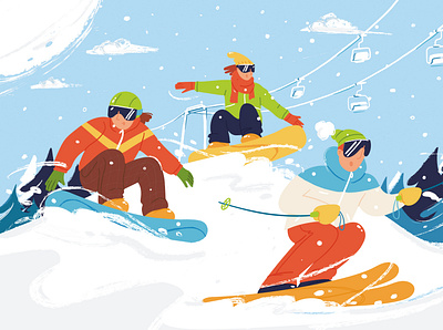 Winter Sports Illustration for calendar art character design flat graphic design illustration illustrator minimal people ui vector web website