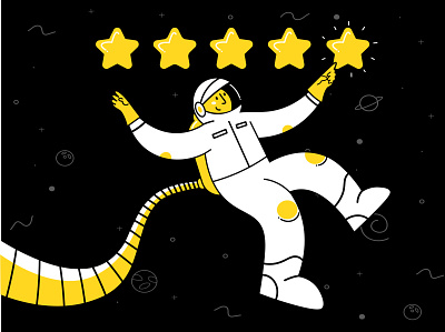 And one more illustration for feedback page art astronaut character design feedback flat graphic design illustration illustrator minimal people space star vector website