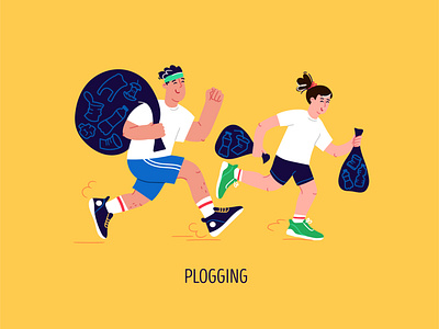 Pick up and Run character design flat graphic design illustration illustrator minimal people sport vector