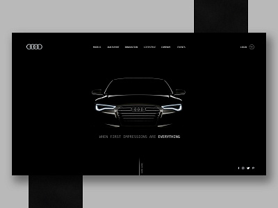 Audi site idea audi black car dark design idea site ux web