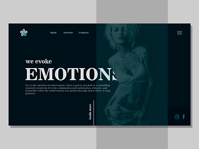Fashion atelier website dark design emotions fashion girl site web website