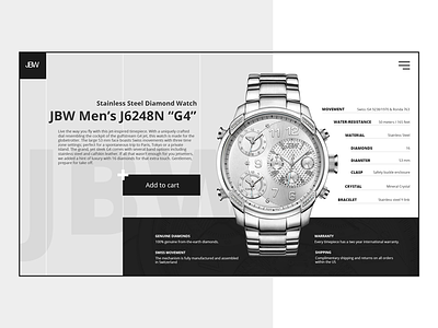 Website for men's watches dark design idea shop site ui ux watch web website