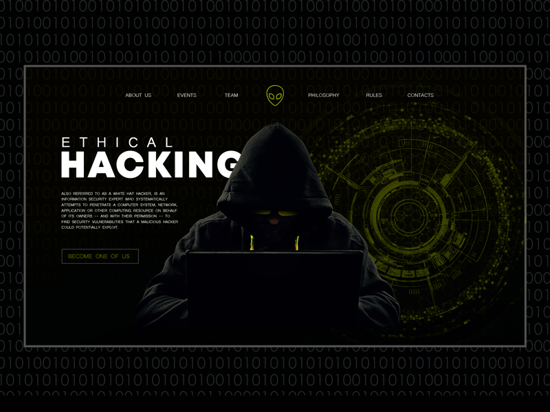Ethical hacking dark design hacker idea online site ui ux ux ui web website