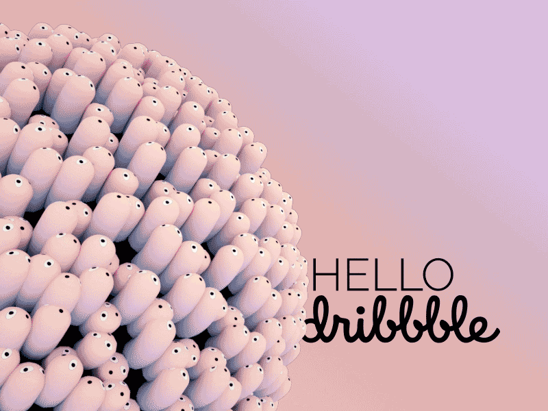 Hello dribbble! <3 3d animation 3d art c4d first shot hello maxon motion motiongraphics octane