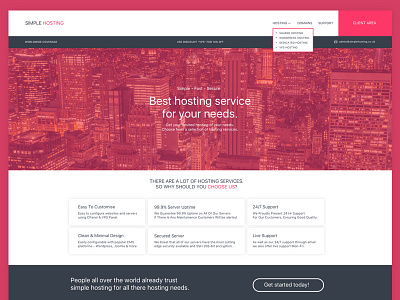 Simple Hosting concept ui website design