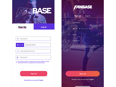 Fanbase - Sign Up Redesign