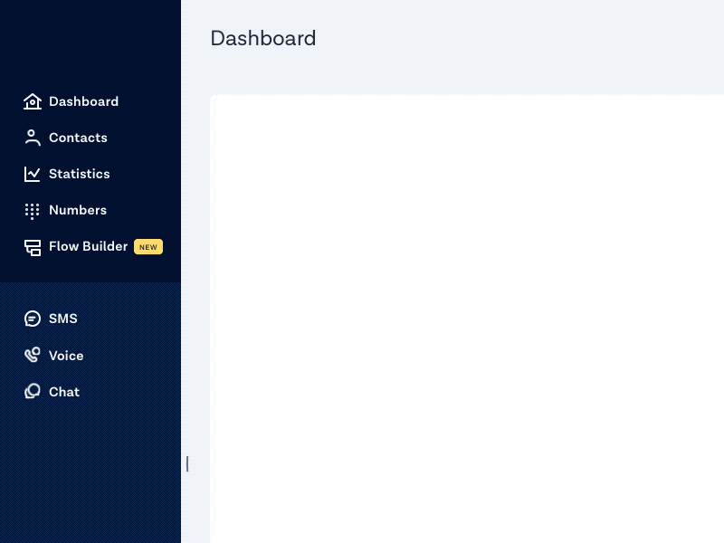 Dashboard Sidebar dashboard messagebird navigation sidebar