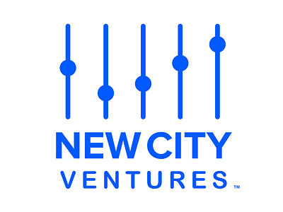 New City Ventures ampd blue logo simple turn it up loud white