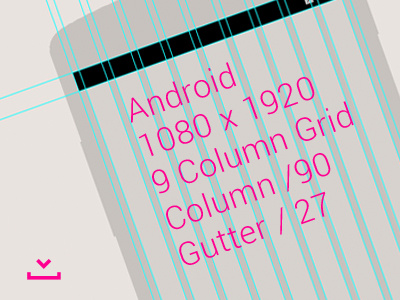 Android Design Grid: 1080 x 1920 (9 Column)