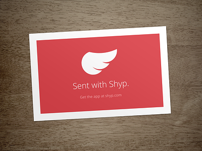 Sent with Shyp app brand branding card flat logo marketing print shyp texture wing