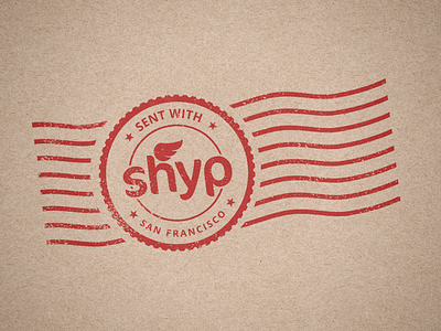 Sent With Shyp badge branding illustrator logo mail photoshop seal shyp stamp