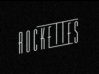Rockets Logo lettering logo rockettes screenprint slant